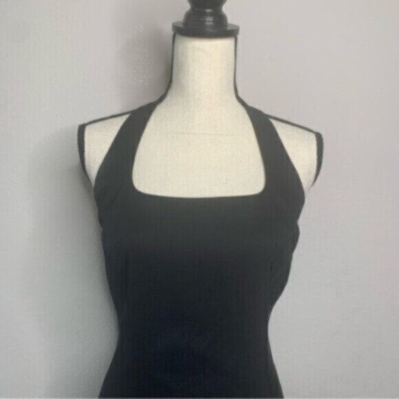 Cache Vintage Black Halter Neck Open Back Mini Dress - Picture 6 of 13